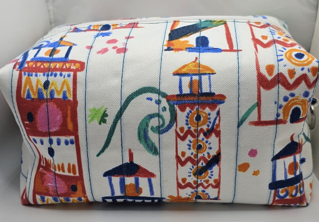 Handmade Multi-Color Print Makeup Bag (Large)