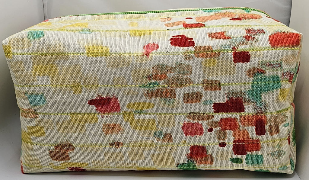 Handmade Multi-Color Abstract Makeup Bag (Large)