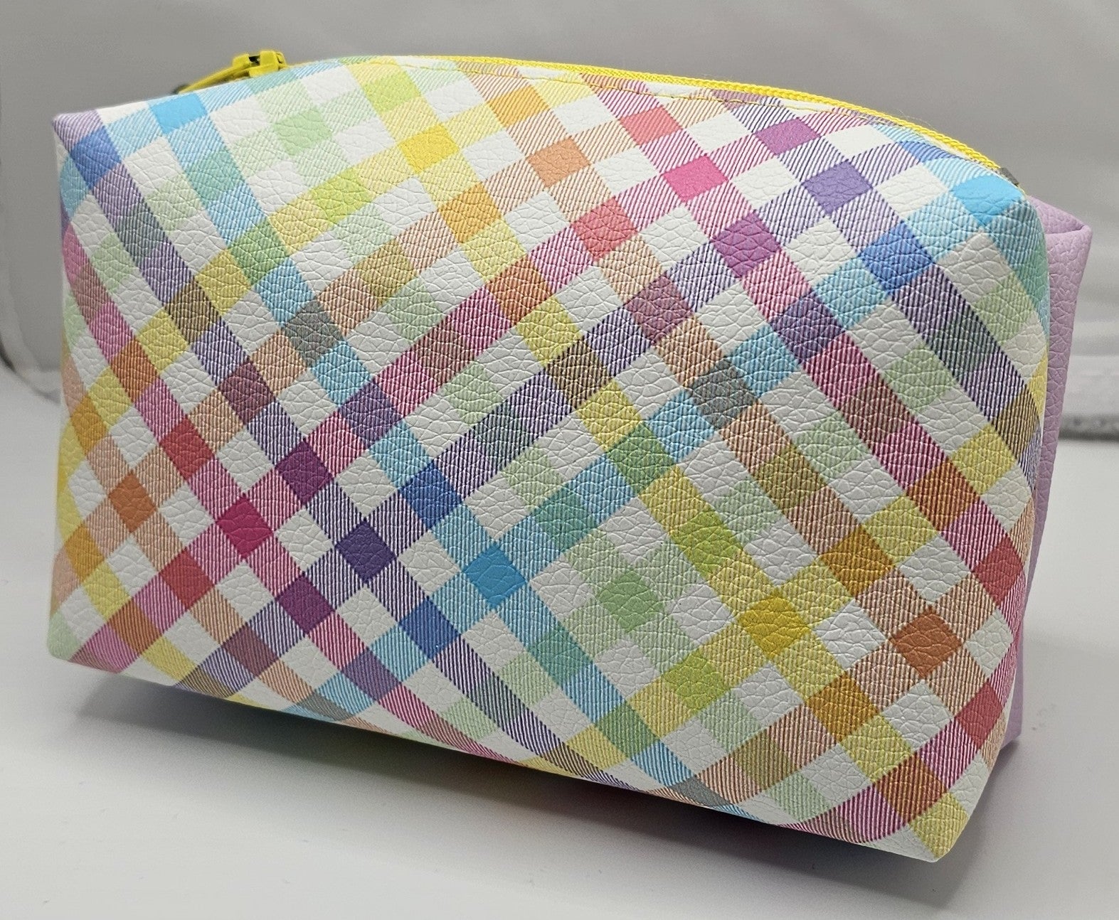 Handmade Checkered Mini Makeup Bag