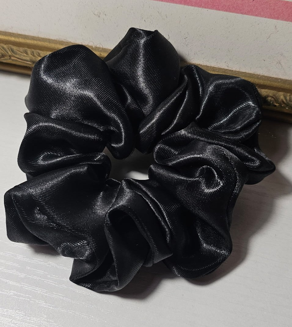 Black Satin Scrunchies (Small)