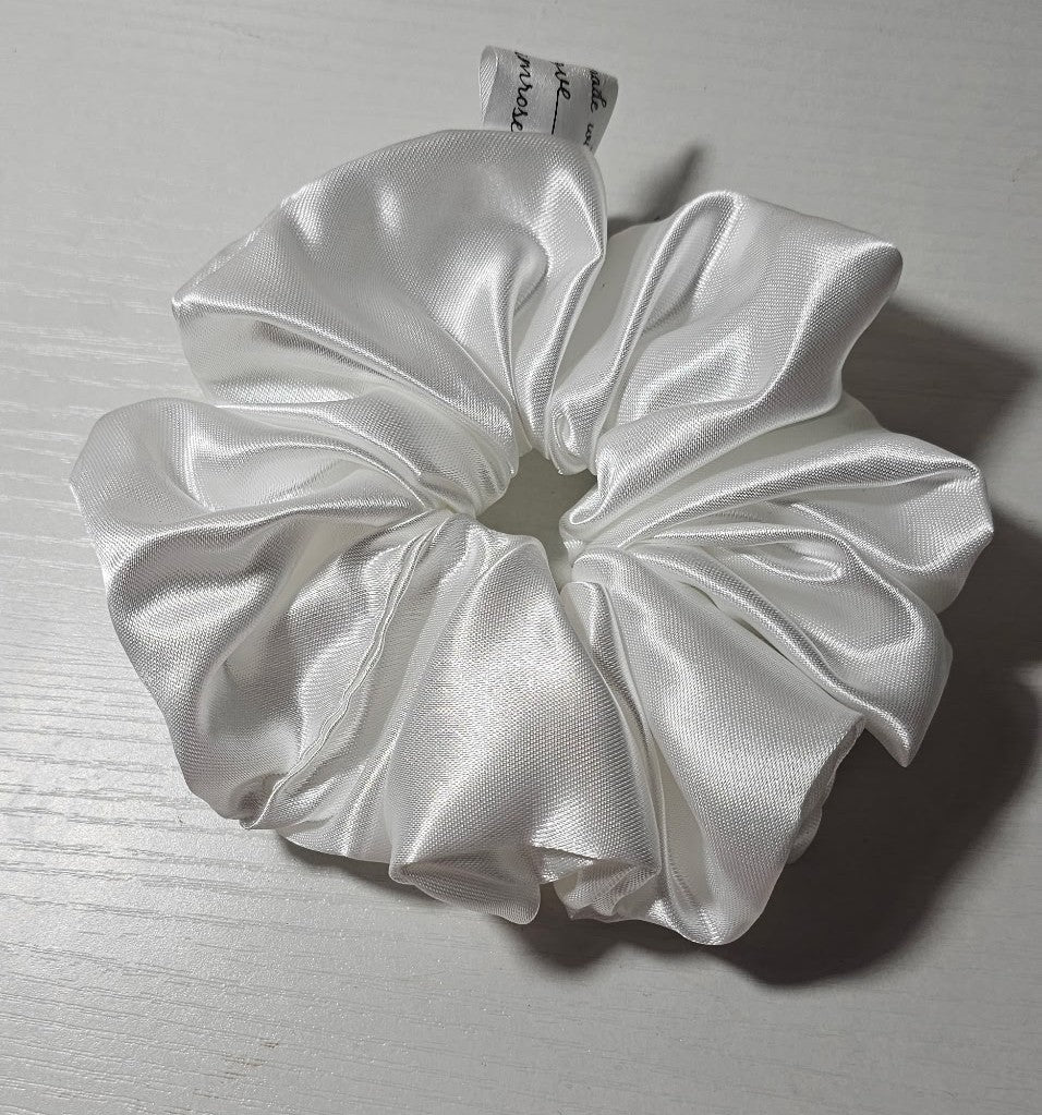 White Satin Scrunchies (Medium)